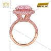 Nhẫn nữ vàng hồng Au750 đính đá quý hồng