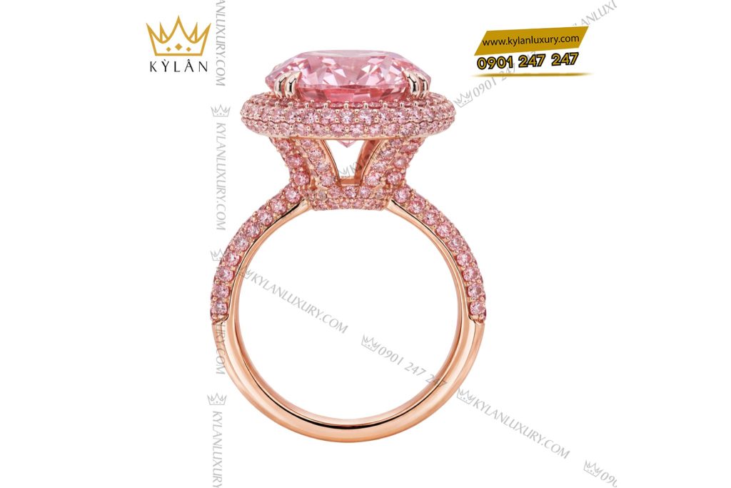 Kỳ Lân Luxury Nhan nu vang hong Au750 dinh da quy hong 6 Nhẫn nữ vàng hồng Au750 đính đá quý hồng