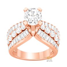 Nhẫn nữ vàng hồng Au750 đính kim cương