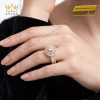 Nhẫn nữ vàng hồng Au750 đính kim cương