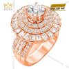 Nhẫn nữ vàng hồng Au750 đính kim cương