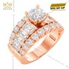 Nhẫn nữ vàng hồng Au750 đính kim cương