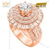 Nhẫn nữ vàng hồng Au750 đính kim cương