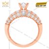Nhẫn nữ vàng hồng Au750 đính kim cương