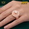 Nhẫn nữ vàng hồng Au750 đính kim cương