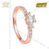 Nhẫn nữ vàng hồng Au750 đính kim cương