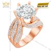 Nhẫn nữ vàng hồng Au750 đính kim cương