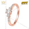 Nhẫn nữ vàng hồng Au750 đính kim cương