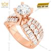Nhẫn nữ vàng hồng Au750 đính kim cương