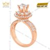 Nhẫn nữ vàng hồng Au750 đính kim cương