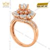 Nhẫn nữ vàng hồng Au750 đính kim cương