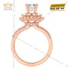Nhẫn nữ vàng hồng Au750 đính kim cương