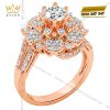 Nhẫn nữ vàng hồng Au750 đính kim cương