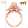 Nhẫn nữ vàng hồng Au750 đính kim cương