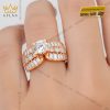 Nhẫn nữ vàng hồng Au750 đính kim cương
