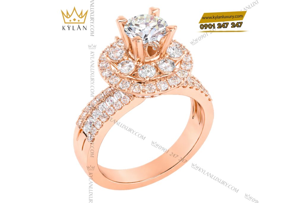 Kỳ Lân Luxury Nhan nu vang hong Au750 dinh kim cuong 7 2 Nhẫn nữ vàng hồng Au750 đính kim cương