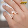 Nhẫn nữ vàng hồng Au750 đính kim cương