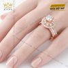 Nhẫn nữ vàng hồng Au750 đính kim cương