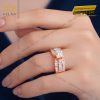 Nhẫn nữ vàng hồng Au750 đính kim cương