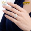 Nhẫn nữ vàng hồng Au750 đính kim cương