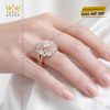 Nhẫn nữ vàng hồng Au750 đính kim cương