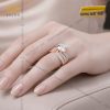 Nhẫn nữ vàng hồng Au750 đính kim cương