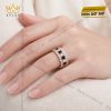 Nhẫn nữ vàng hồng Au750 đính kim cương và sapphire đen