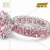 Nhẫn nữ vàng trắng Au750 đính đá sapphire hồng