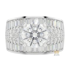 Nhẫn nữ vàng trắng Au750 đính kim cương