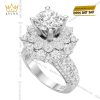 Nhẫn nữ vàng trắng Au750 đính kim cương