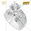Nhẫn nữ vàng trắng Au750 đính kim cương