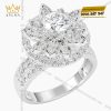 Nhẫn nữ vàng trắng Au750 đính kim cương