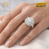 Nhẫn nữ vàng trắng Au750 đính kim cương