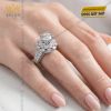 Nhẫn nữ vàng trắng Au750 đính kim cương