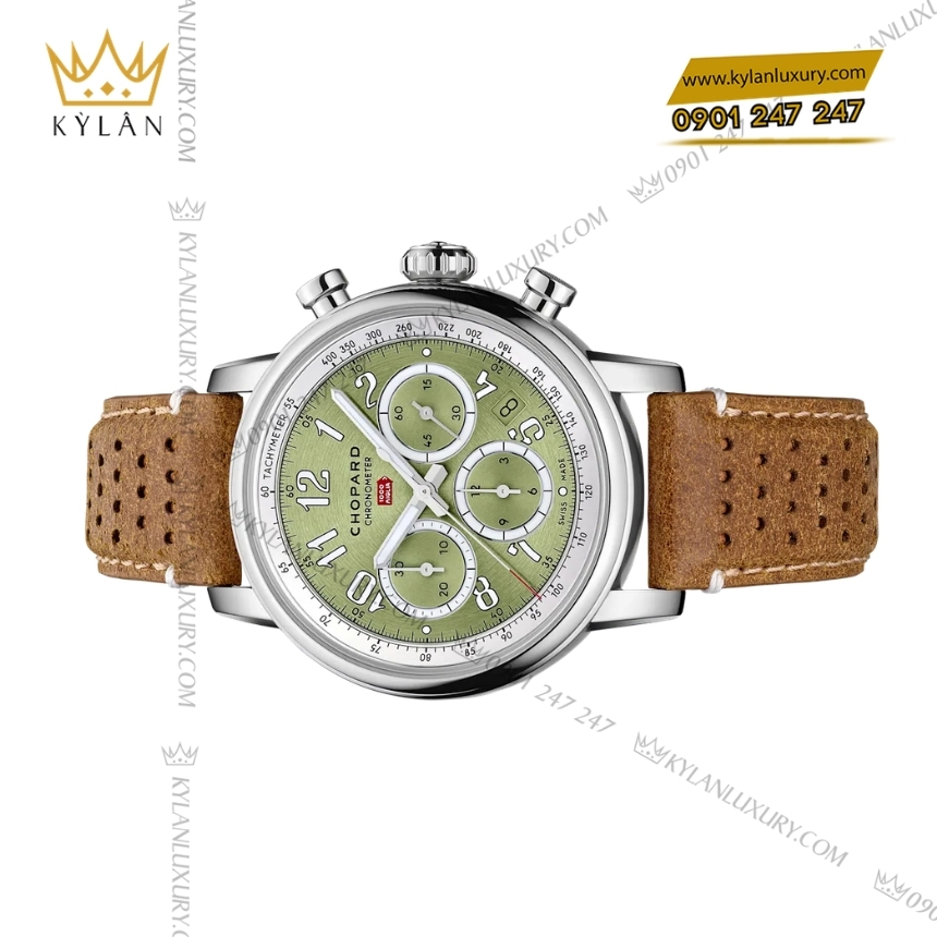 Kỳ Lân Luxury chopard mille miglia 168619 3004 verde chiaro 4 Đồng hồ Chopard Mille Miglia Classic Chronograph 168619-3004