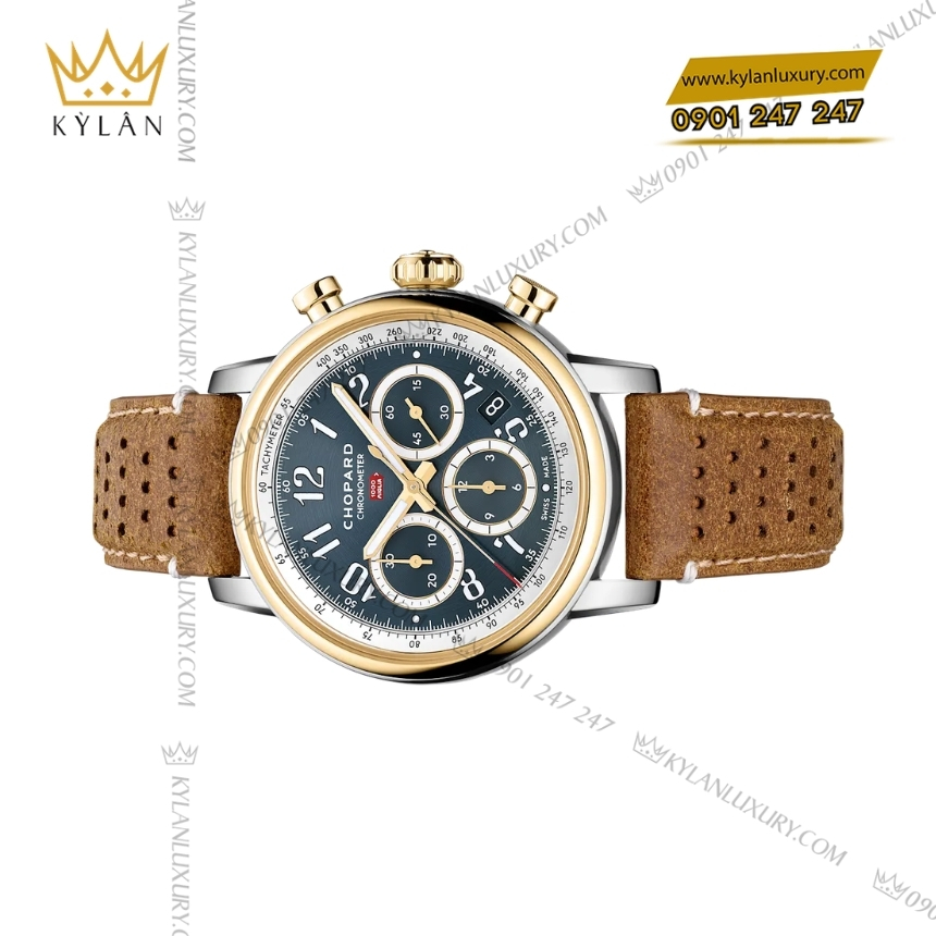 Kỳ Lân Luxury chopard mille miglia classic chrono 168619 4001 3 Đồng hồ Chopard Mille Miglia Classic Chronograph mặt số xanh 168619-4001