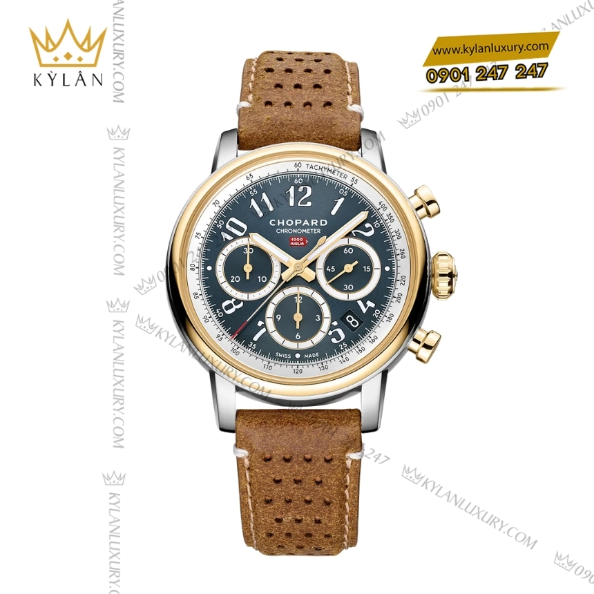 Kỳ Lân Luxury chopard mille miglia classic chrono 168619 4001 6 Đồng hồ Chopard Mille Miglia Classic Chronograph mặt số xanh 168619-4001