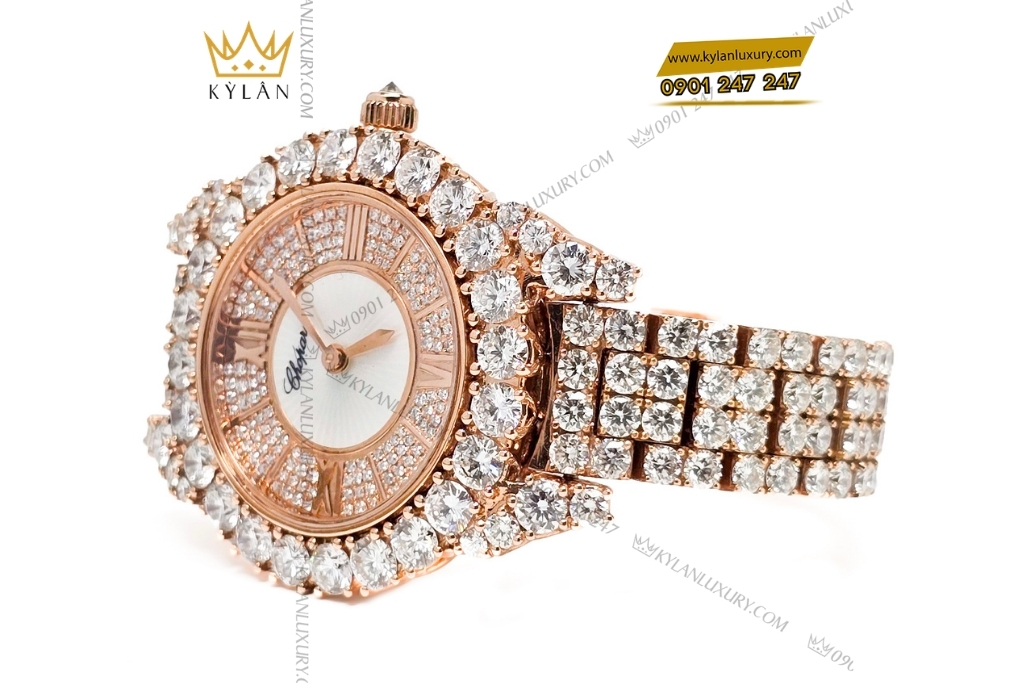 Kỳ Lân Luxury dong ho chopard vang hong full kim cuong 2 Đồng hồ Chopard vàng hồng full kim cương