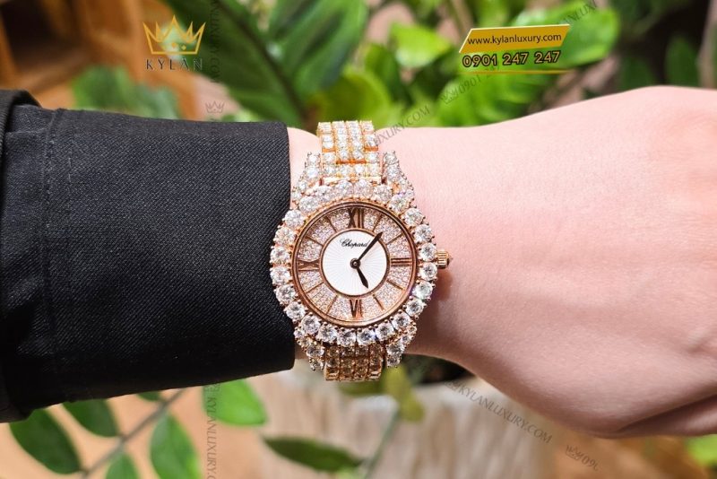 Đồng hồ Chopard vàng hồng full kim cương