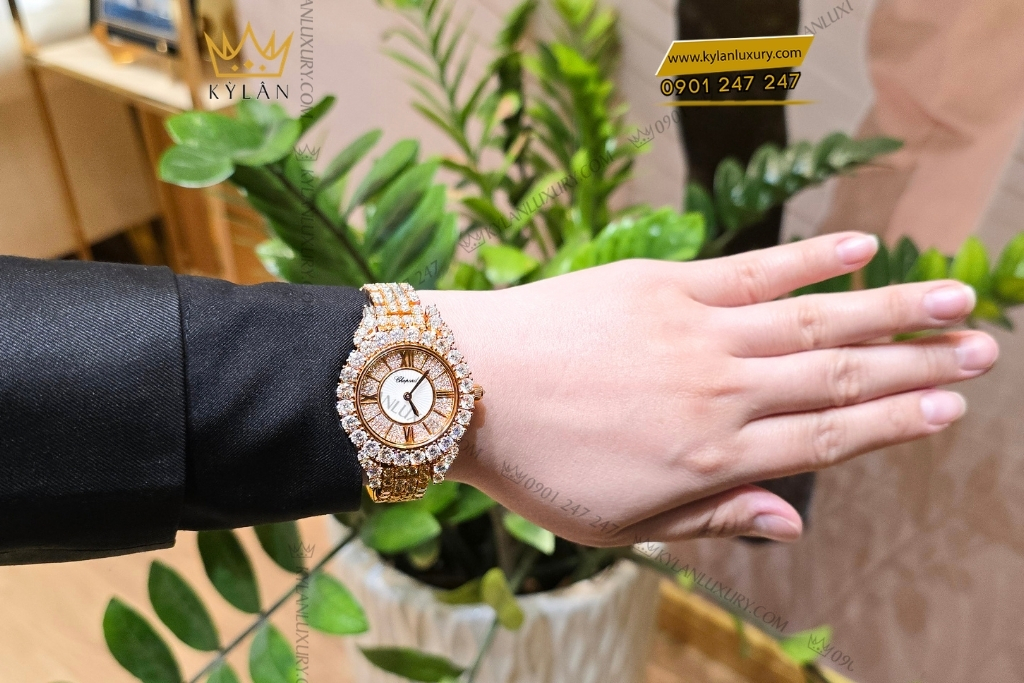 Kỳ Lân Luxury dong ho chopard vang hong full kim cuong 7 Đồng hồ Chopard vàng hồng full kim cương