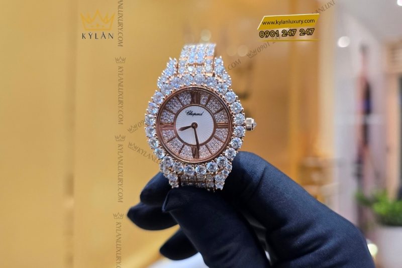 Đồng hồ Chopard vàng hồng full kim cương