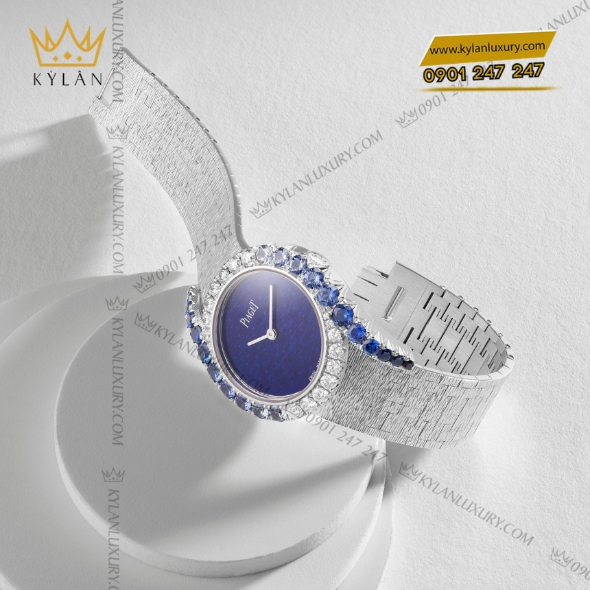 Kỳ Lân Luxury piaget limelight gala g0a45163 enamel xanh 2 Đồng hồ Piaget Limelight Gala mặt enamel xanh G0A45163