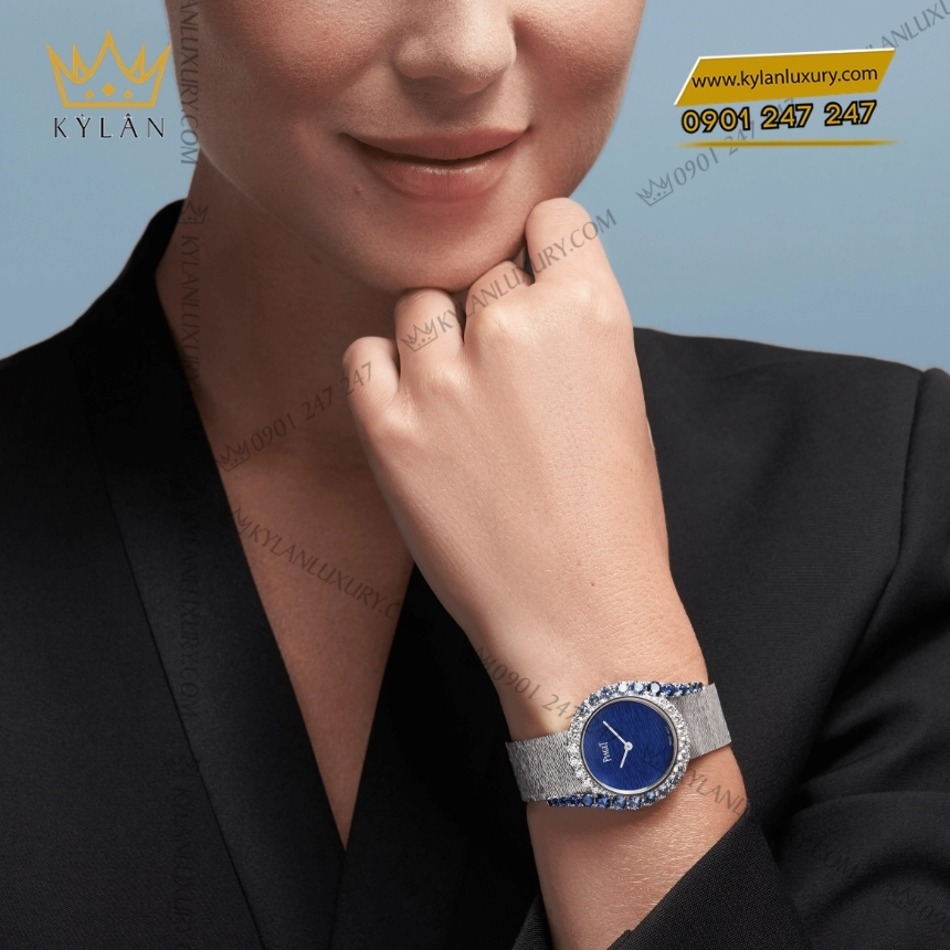 Kỳ Lân Luxury piaget limelight gala g0a45163 enamel xanh 3 Đồng hồ Piaget Limelight Gala mặt enamel xanh G0A45163