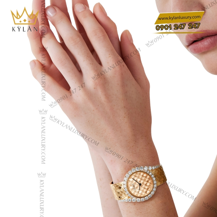 Kỳ Lân Luxury piaget limelight gala g0a47182 vang hong 3 Đồng hồ Piaget Limelight Gala vàng hồng chạm khắc G0A47182