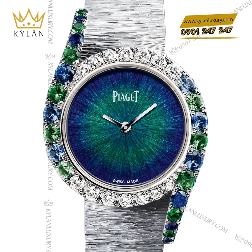 Kỳ Lân Luxury piaget limelight gala g0a48188 tsavorite sapphire 5 Đồng hồ Piaget Limelight Gala mặt số enamel xanh G0A48188