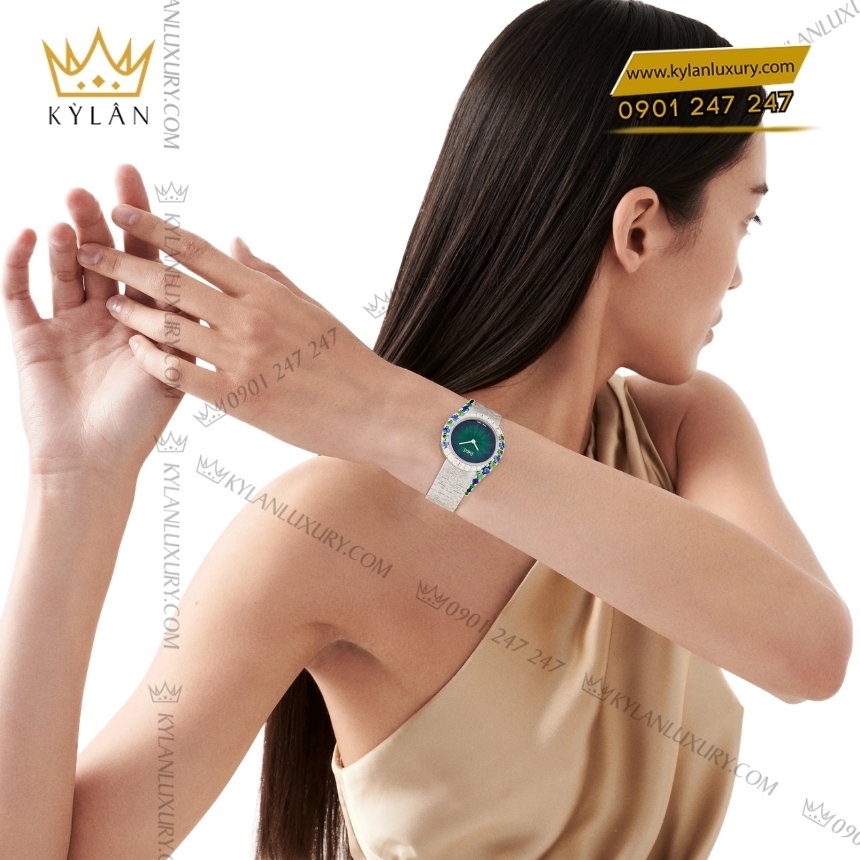 Kỳ Lân Luxury piaget limelight gala g0a48188 tsavorite sapphire 6 Đồng hồ Piaget Limelight Gala mặt số enamel xanh G0A48188