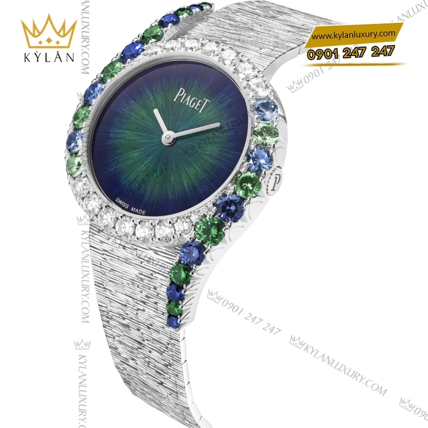 Kỳ Lân Luxury piaget limelight gala g0a48188 tsavorite sapphire 7 Đồng hồ Piaget Limelight Gala mặt số enamel xanh G0A48188