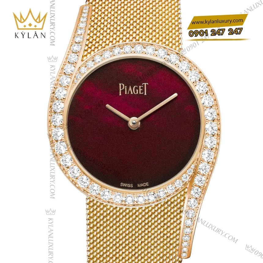 Kỳ Lân Luxury piaget limelight gala g0a50214 vang hong xa cu do 3 Đồng hồ Piaget Limelight Gala mặt xà cừ đỏ G0A50214