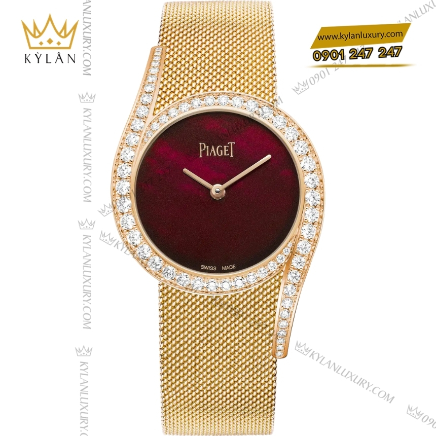 Kỳ Lân Luxury piaget limelight gala g0a50214 vang hong xa cu do 4 Đồng hồ Piaget Limelight Gala mặt xà cừ đỏ G0A50214
