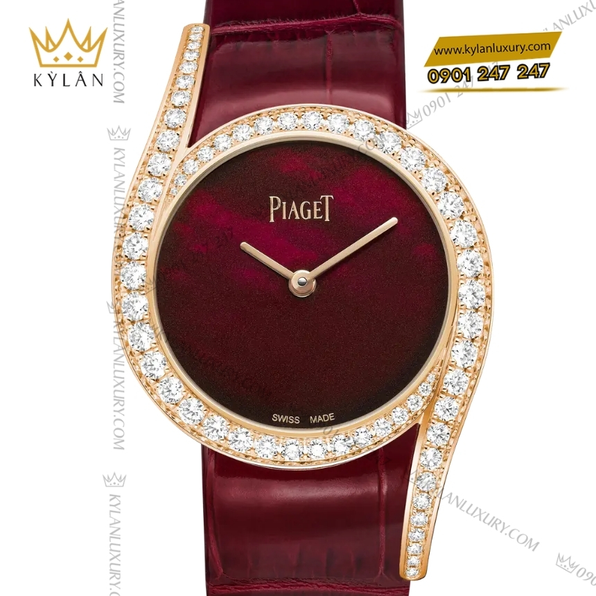 Kỳ Lân Luxury piaget limelight gala g0a50363 xa cu do 3 Đồng hồ Piaget Limelight Gala xà cừ đỏ G0A50363